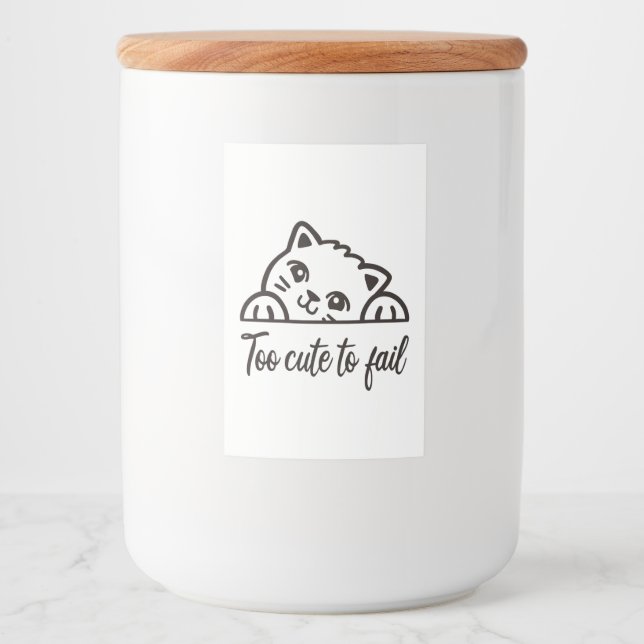 Étiquette Pour Bocaux Trop mignon pour échouer (Devant)