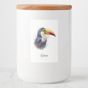 Étiquette Pour Bocaux Tropical Splendor Toucan, personnalisé
