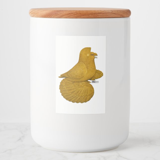 Étiquette Pour Bocaux Trumpeter Pigeon jaune (Devant)