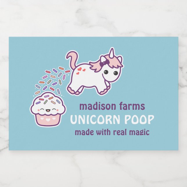 Étiquette Pour Bocaux Unicorne Poop (Étiquettes simples)