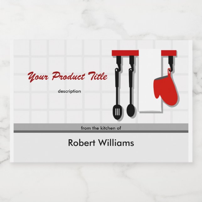 Étiquette Pour Bocaux Ustensiles de cuisine du chef (Étiquettes simples)