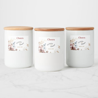 Étiquette Pour Bocaux Victorian Peony Luxe Conteneur alimentaire Étiquet
