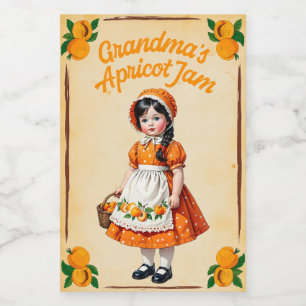Étiquette Pour Bocaux Vintage de confiture d'abricot de grand-mère