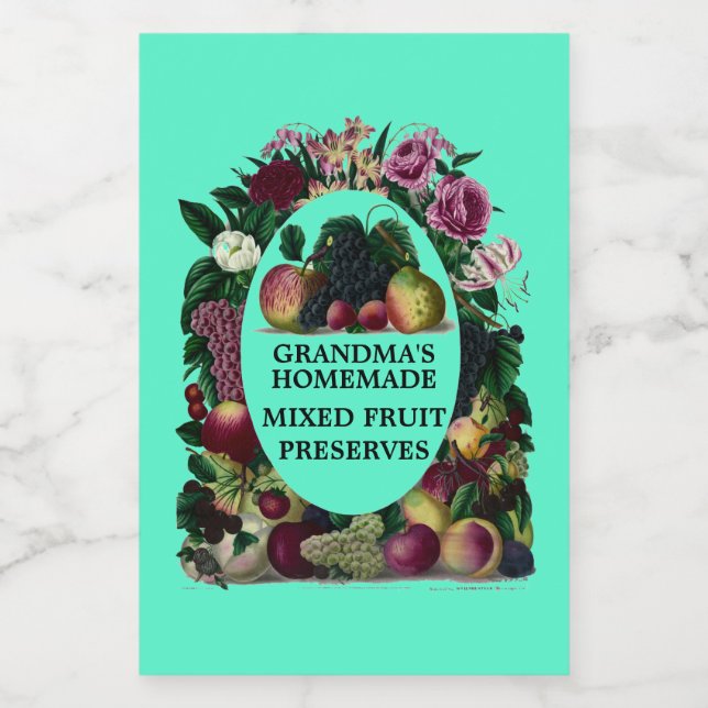 Étiquette Pour Bocaux Vintage Fruit Mixte Conserve Modèle (Étiquettes simples)