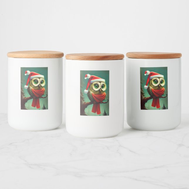 Étiquette Pour Bocaux Vintage Owl Cute Rustique Noël (Bouteilles)