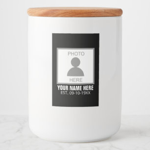 Étiquette Pour Bocaux Votre photo ici Nom et âge