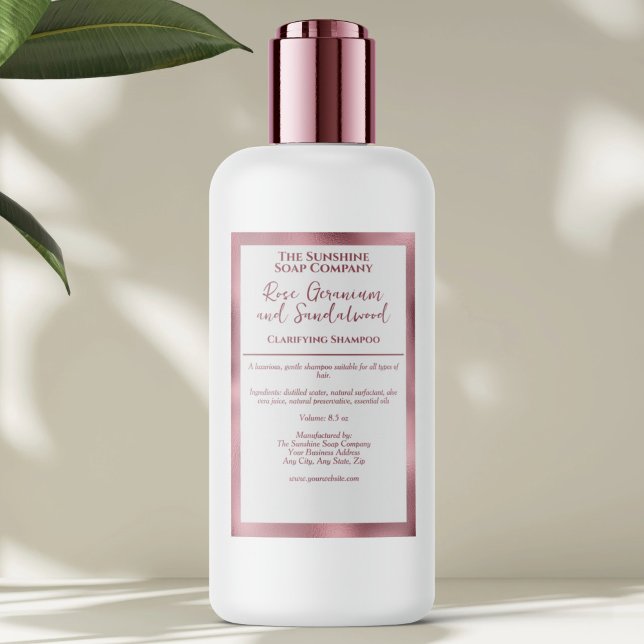 Étiquette Pour Bocaux White pink foil waterproof cosmetics bottle label (Créateur téléchargé)