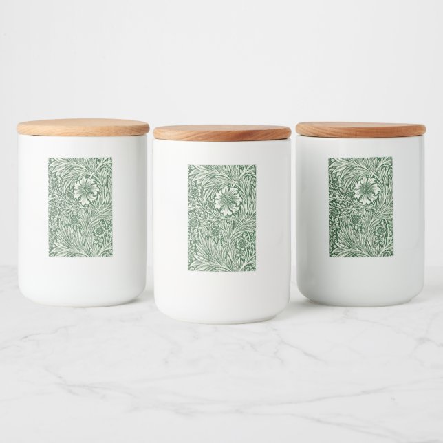 Étiquette Pour Bocaux william morris marigold vert floral fleur (Bouteilles)