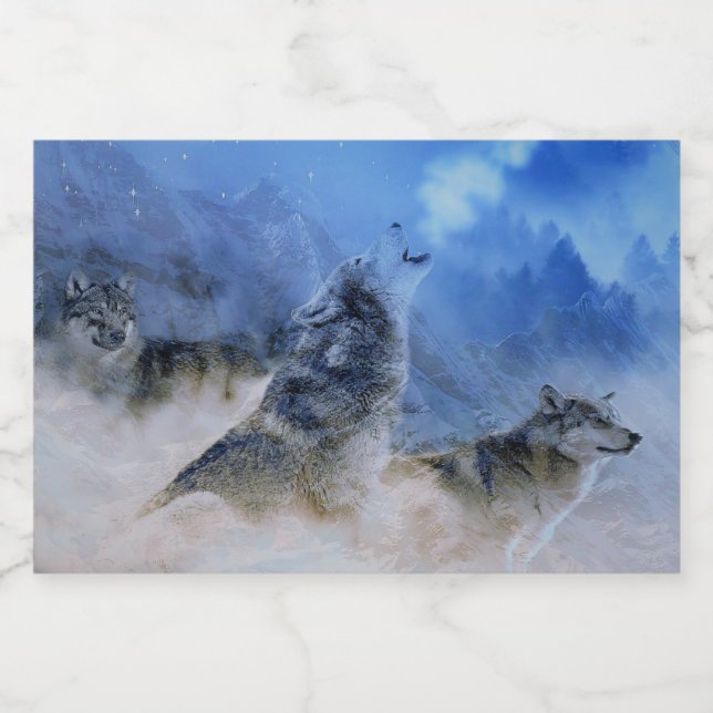 Étiquette Pour Bocaux Wolf Spirits (Étiquettes simples)