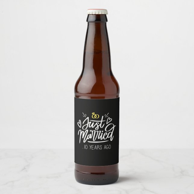 Étiquette Pour Bouteilles De Bière  | 10e anniversaire du Mariage (Devant)