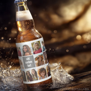 Étiquette Pour Bouteilles De Bière 11 Collage de photos - Grille minimale avec texte