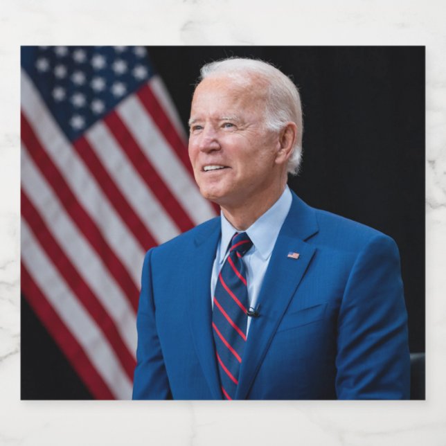 Étiquette Pour Bouteilles De Bière 2021 Joe Biden Président américain Portrait (Étiquettes simples)