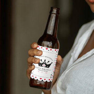 Étiquette Pour Bouteilles De Bière 21e Anniversaire King of Spades Casino Poker Card
