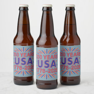 Étiquette Pour Bouteilles De Bière 250 ans USA Semiquinentenaire 1776-2026