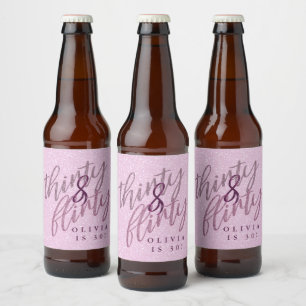 Étiquette Pour Bouteilles De Bière 30 et anniversaire de typographie Flirty de