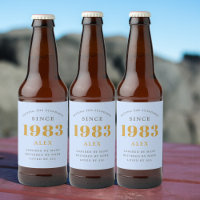 40e anniversaire Nom 1983 Blue Grey Elegant Chic