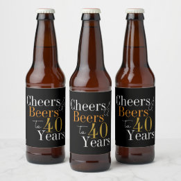 Étiquette Pour Bouteilles De Bière 40e anniversaire Soeurs et bières Black Gold Party