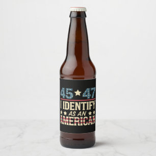 Étiquette Pour Bouteilles De Bière 45 47 Je M'Identifie Comme Un Drapeau Américain Tr