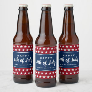Étiquette Pour Bouteilles De Bière 4 juillet Parti Patriotique Étoiles Rayures Monogr