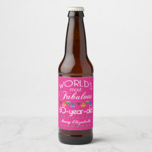 Étiquette Pour Bouteilles De Bière 60e anniversaire plus fabuleux gemmes colorées ros