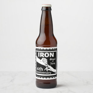 Étiquette Pour Bouteilles De Bière 6e anniversaire mariage traditionnel cadeau fer