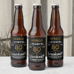 Étiquette Pour Bouteilles De Bière 80e anniversaire Black Gold Legendary Funny<br><div class="desc">Un élégant étiquette de bouteille de bière personnalisé de 80e anniversaire qui est facile à customiser pour cette occasion spéciale anniversaire.</div>