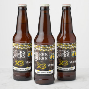 Étiquette Pour Bouteilles De Bière À la santé et aux bières pour 23 ans d'anniversair