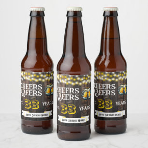 Étiquette Pour Bouteilles De Bière À la santé et bières pour 33 ans d'anniversaire ru