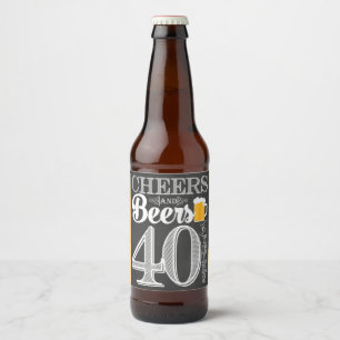 Étiquette Pour Bouteilles De Bière Acclamations et bières à 40 ans à bière