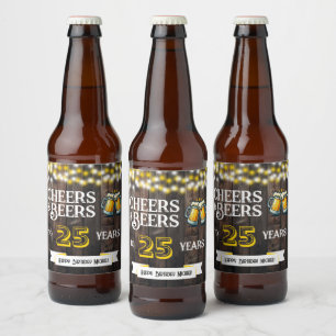 Étiquette Pour Bouteilles De Bière Acclamations et bières pour 25 ans d'anniversaire 