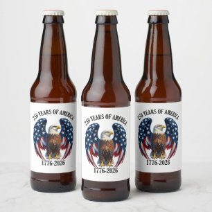 Étiquette Pour Bouteilles De Bière Aigle Américain Patriotique 250 Ans 1776-2026