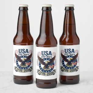 Étiquette Pour Bouteilles De Bière Aigle Américain Patriotique 250 Ans 1776-2026