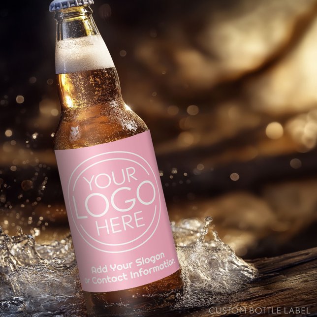 Étiquette Pour Bouteilles De Bière Ajouter Votre Logo Entreprise Entreprise Moderne R (Custom Beer Bottle Label with Your Logo and Business Information - Great Party Item)