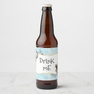 Étiquette Pour Bouteilles De Bière Alice vintage au pays des merveilles me boivent