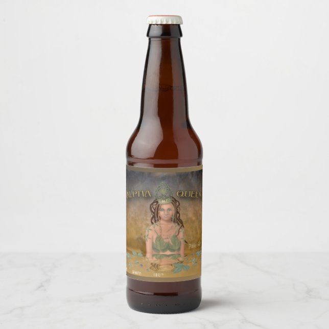 Étiquette Pour Bouteilles De Bière Alpha Queen (nom et style) (Devant)