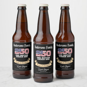 Étiquette Pour Bouteilles De Bière Amérique 250 ans 250e anniversaire Indépendance