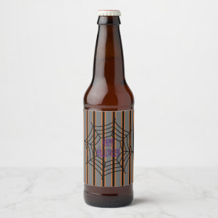 Étiquette Pour Bouteilles De Bière Amusement et fantaisie Halloween Spider Webs