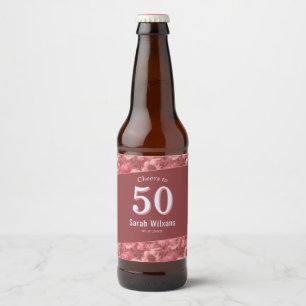 Étiquette Pour Bouteilles De Bière Anémones roses Cadeau d'anniversaire quarante pour