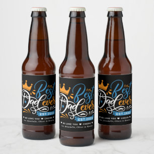 Étiquette Pour Bouteilles De Bière Année de la typographie du meilleur père