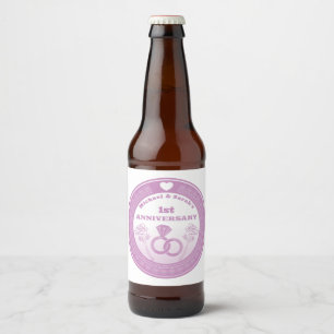 Étiquette Pour Bouteilles De Bière Anniversaire de mariage Changement d'année au look