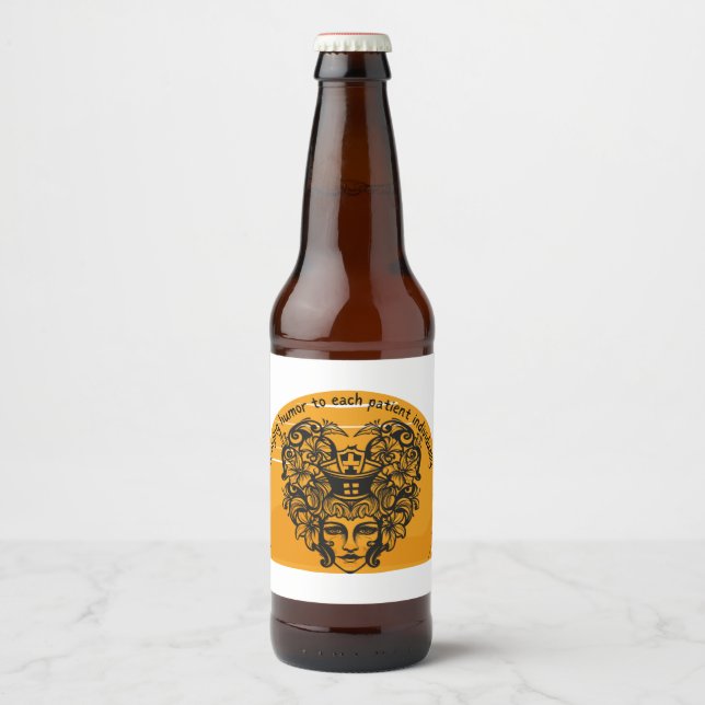 Étiquette Pour Bouteilles De Bière Apporter l'humour à chaque patient individuellemen (Devant)