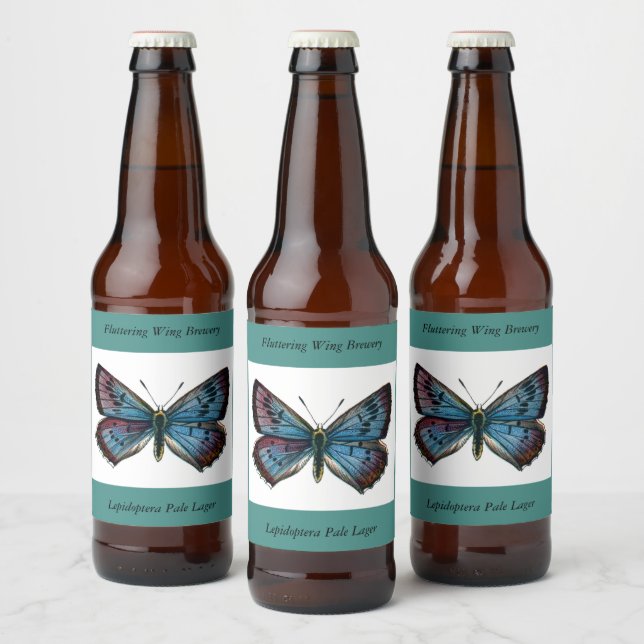 Étiquette Pour Bouteilles De Bière Arion glaucopsyche - Le Grand Papillon Bleu (Bouteilles)