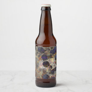 Étiquette Pour Bouteilles De Bière Art arrière - plan numérique de fleurs / motif de
