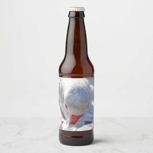 Étiquette Pour Bouteilles De Bière Art de prédiction du canard blanc (Devant)