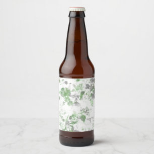 Étiquette Pour Bouteilles De Bière Art moderne du motif de fleurs et mélange de text