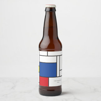 Étiquette Pour Bouteilles De Bière Art Moderne Géométrique Minimaliste De Stijl Mondr