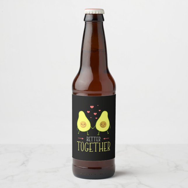 Étiquette Pour Bouteilles De Bière Avocado Mieux Ensemble (Devant)