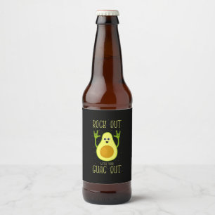 Étiquette Pour Bouteilles De Bière Avocado Rock Out Avec Votre Guac Out