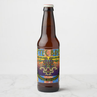 Étiquette Pour Bouteilles De Bière Aztec Brasse La Bière Américaine Originale