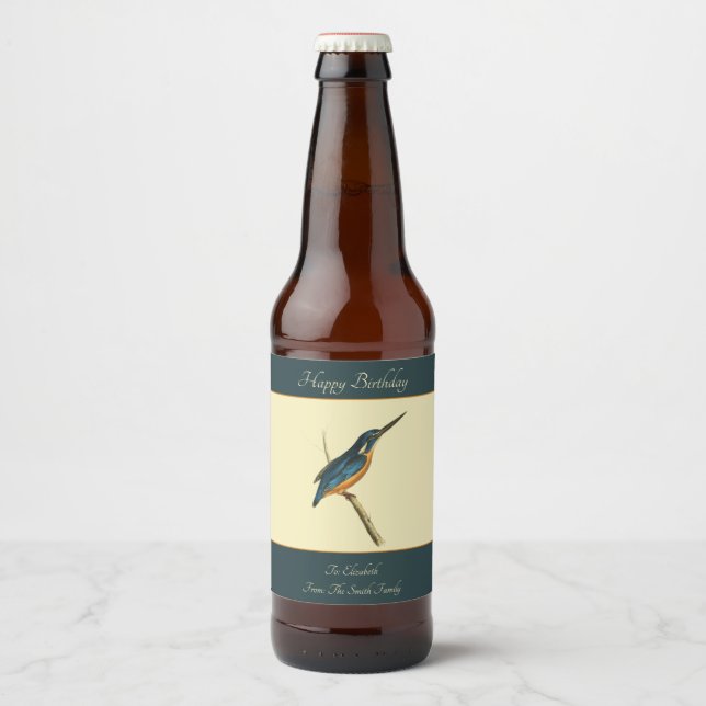 Étiquette Pour Bouteilles De Bière Azure Kingfisher (Devant)
